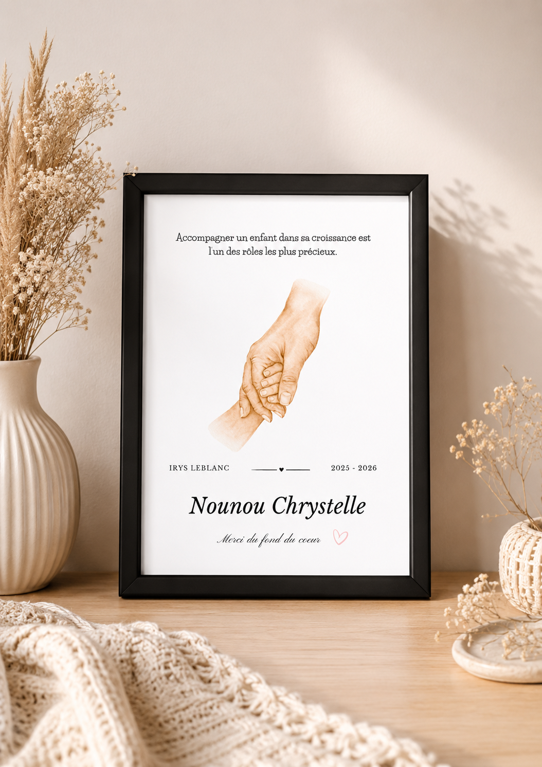 Affiche remerciement A5 avec cadre