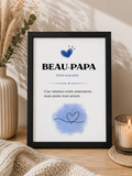 Affiche "Beau-papa" A5 avec cadre