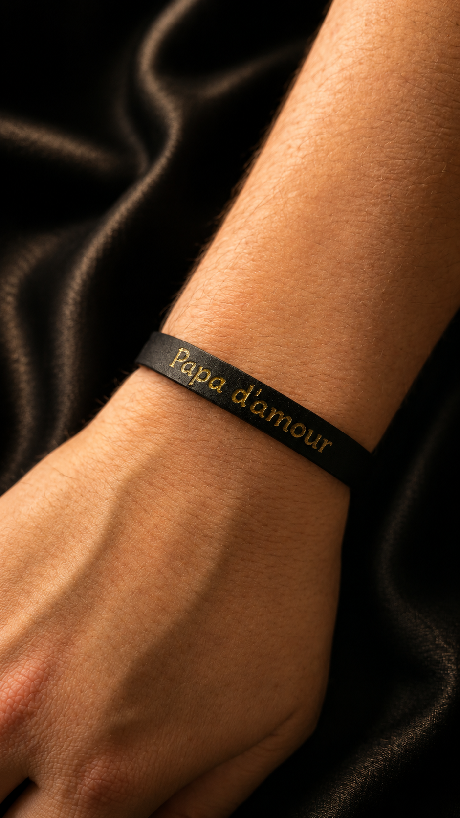 Bracelet cuir gravé – Personnalisable & réglable