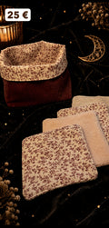 Coffret de 14 cotons lavables mystères avec panier assorti