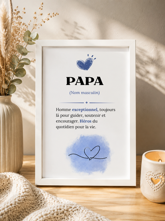 Affiche "Papa" A5 avec cadre