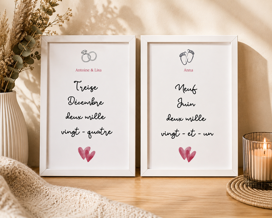 Affiche date importante A5 avec cadre