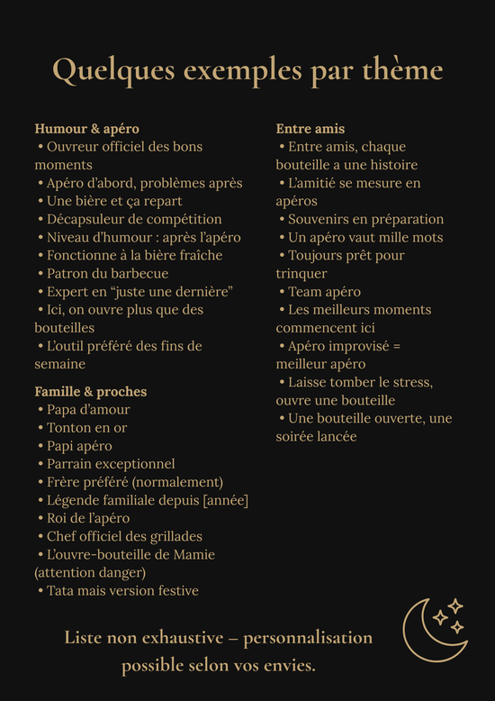 Ouvre-bouteille personnalisé gravé