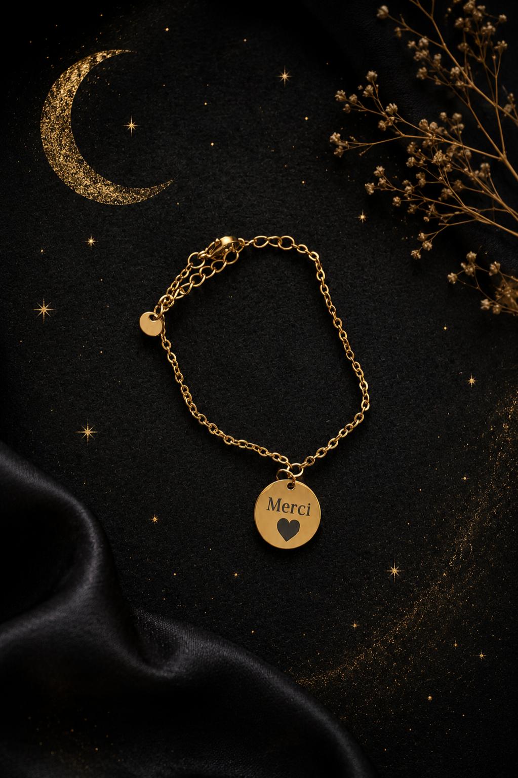 Bracelet personnalisé avec médaille gravée – Acier inoxydabl